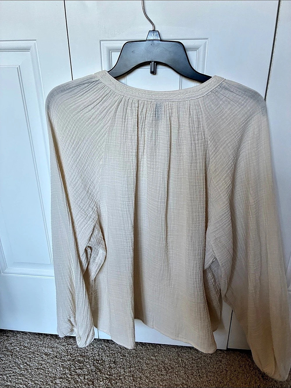 Universal Thread Cotton Gauze Blouse Cream Large NWOT - Picture 6 of 7